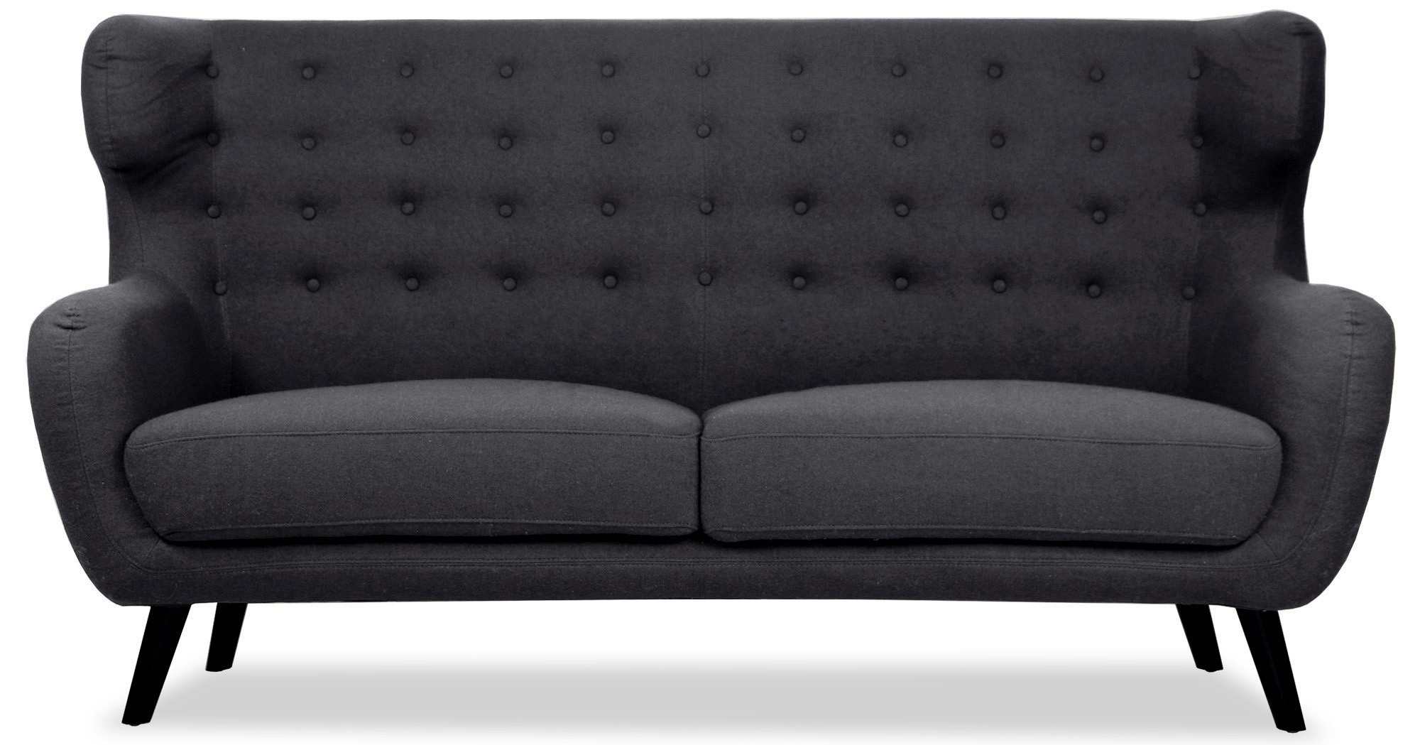 Replica WingBack Designer 3 Seater Sofa (Charcoal)