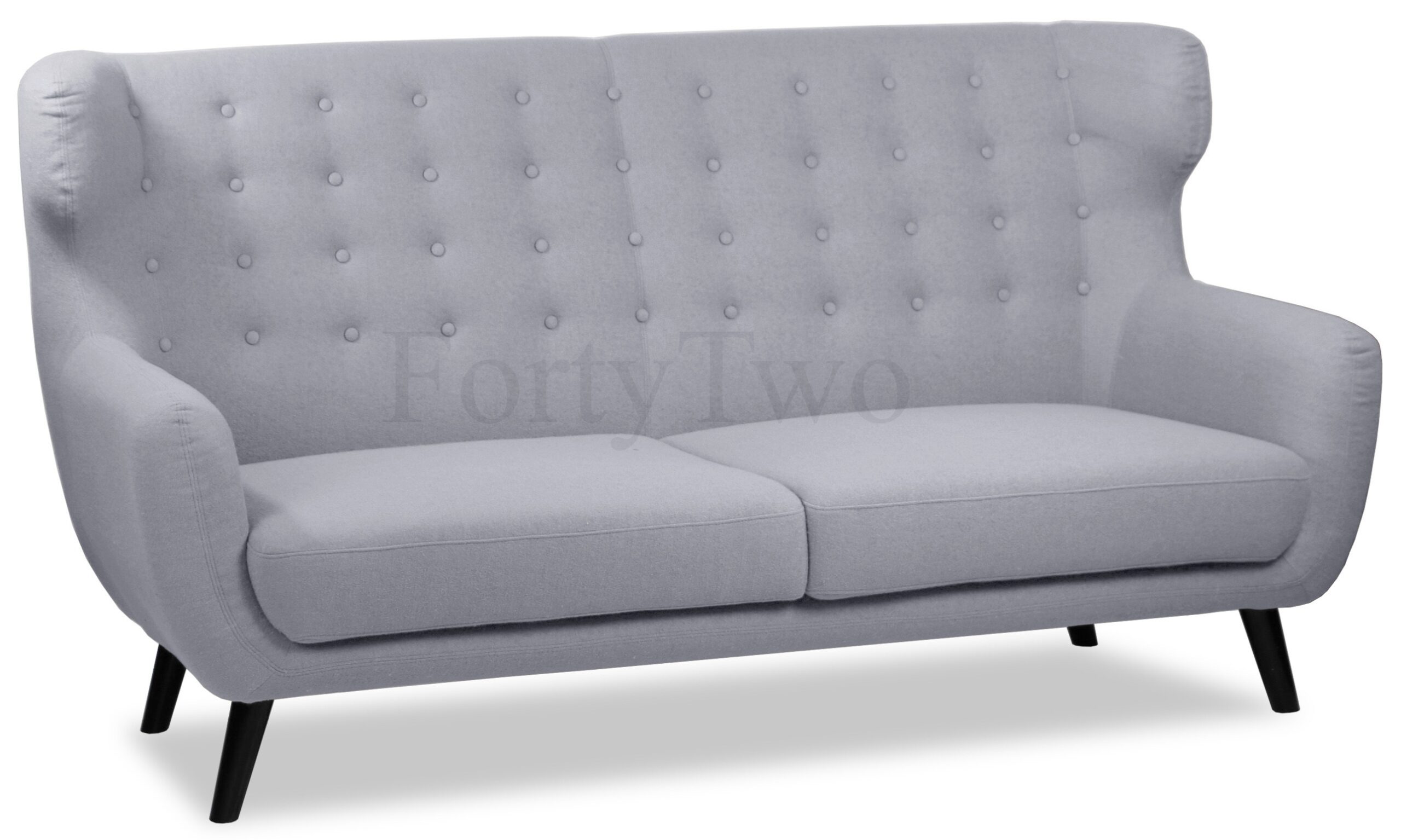 Replica WingBack Designer 3 Seater Sofa (Light Grey) - Image 2
