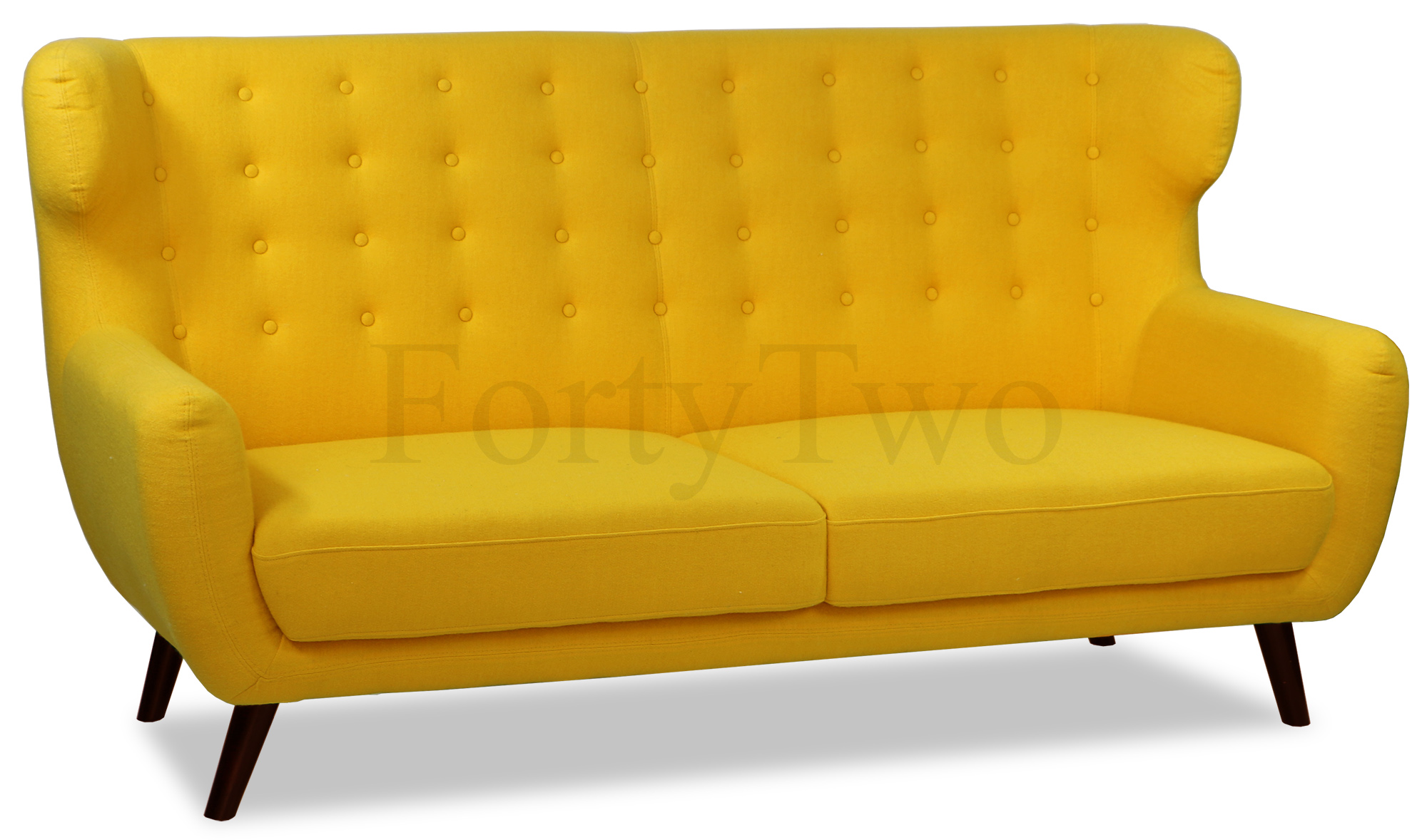 Replica WingBack Designer 3 Seater Sofa (Yellow) - Image 2