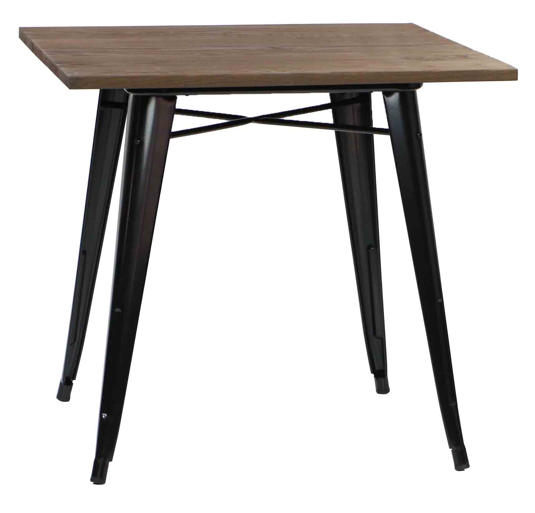 Modus Metal Dining Table with Wood Top Black