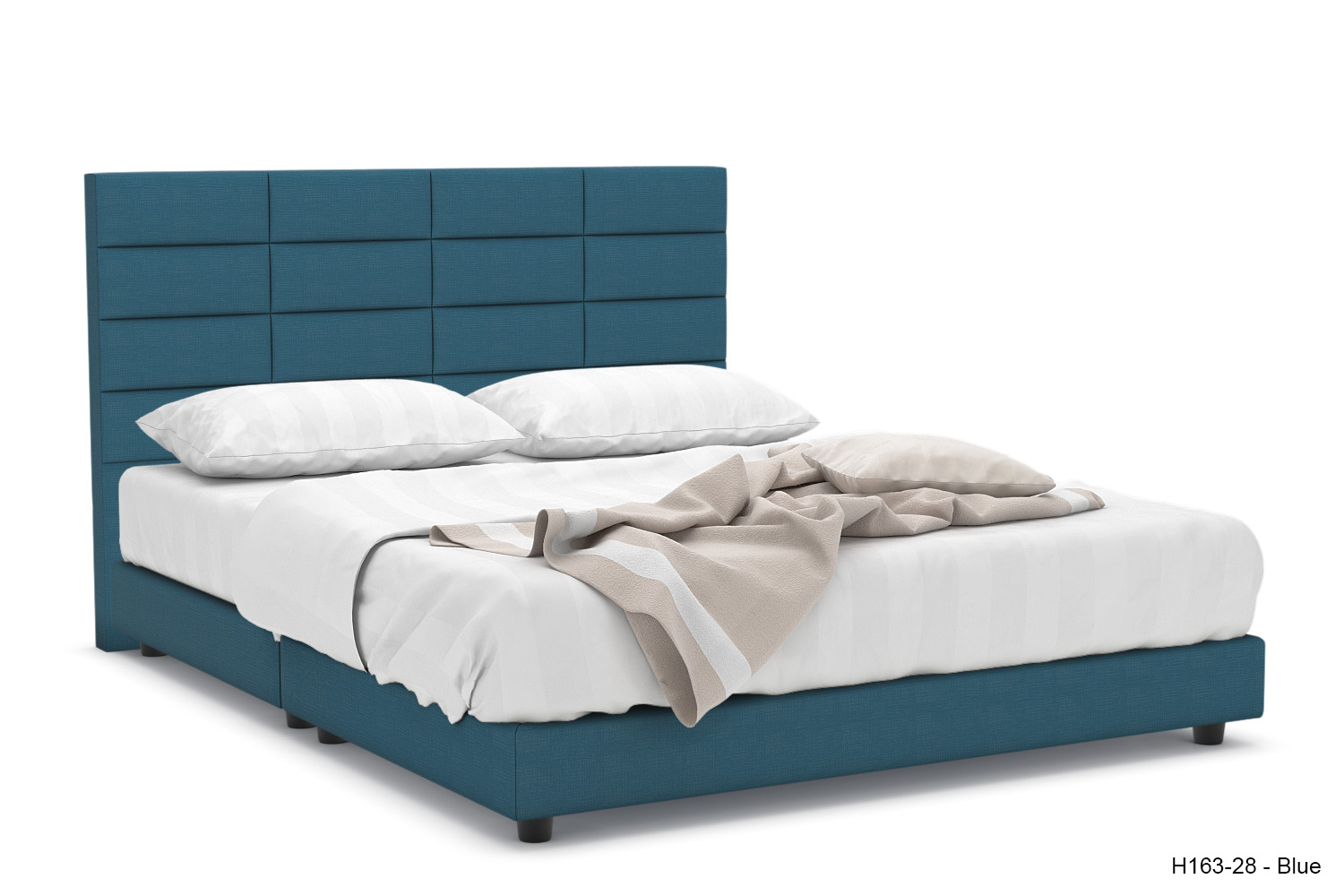 Hugh Brick Fabric Bed Frame - Image 3