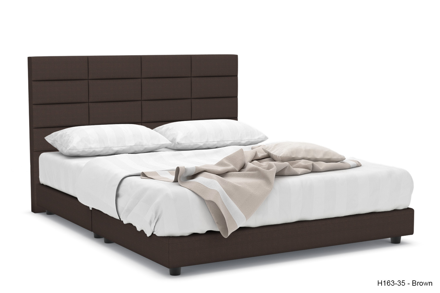 Hugh Brick Fabric Bed Frame - Image 4