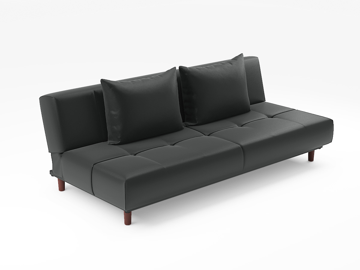 Sweden Sofa Bed (PVC Black) - Image 3