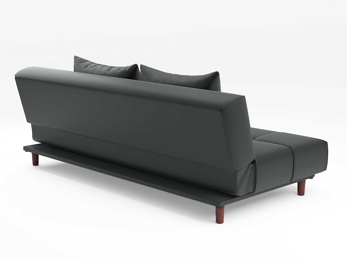 Sweden Sofa Bed (PVC Black) - Image 5