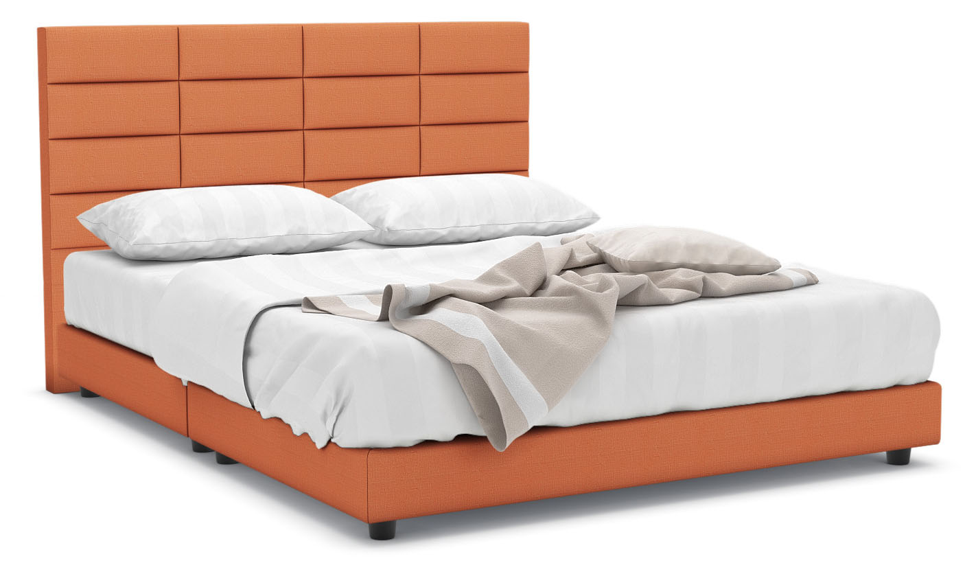 Hugh Brick Fabric Bed Frame