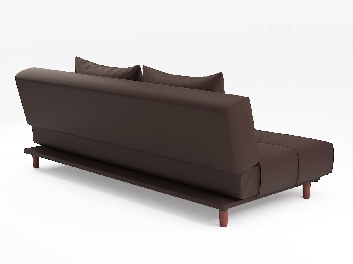 Sweden Sofa Bed (PVC Brown) - Image 4