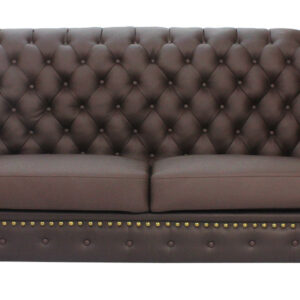 Tydus Strusso Classical 3 Seater Half Leather Sofa (Dark Brown)