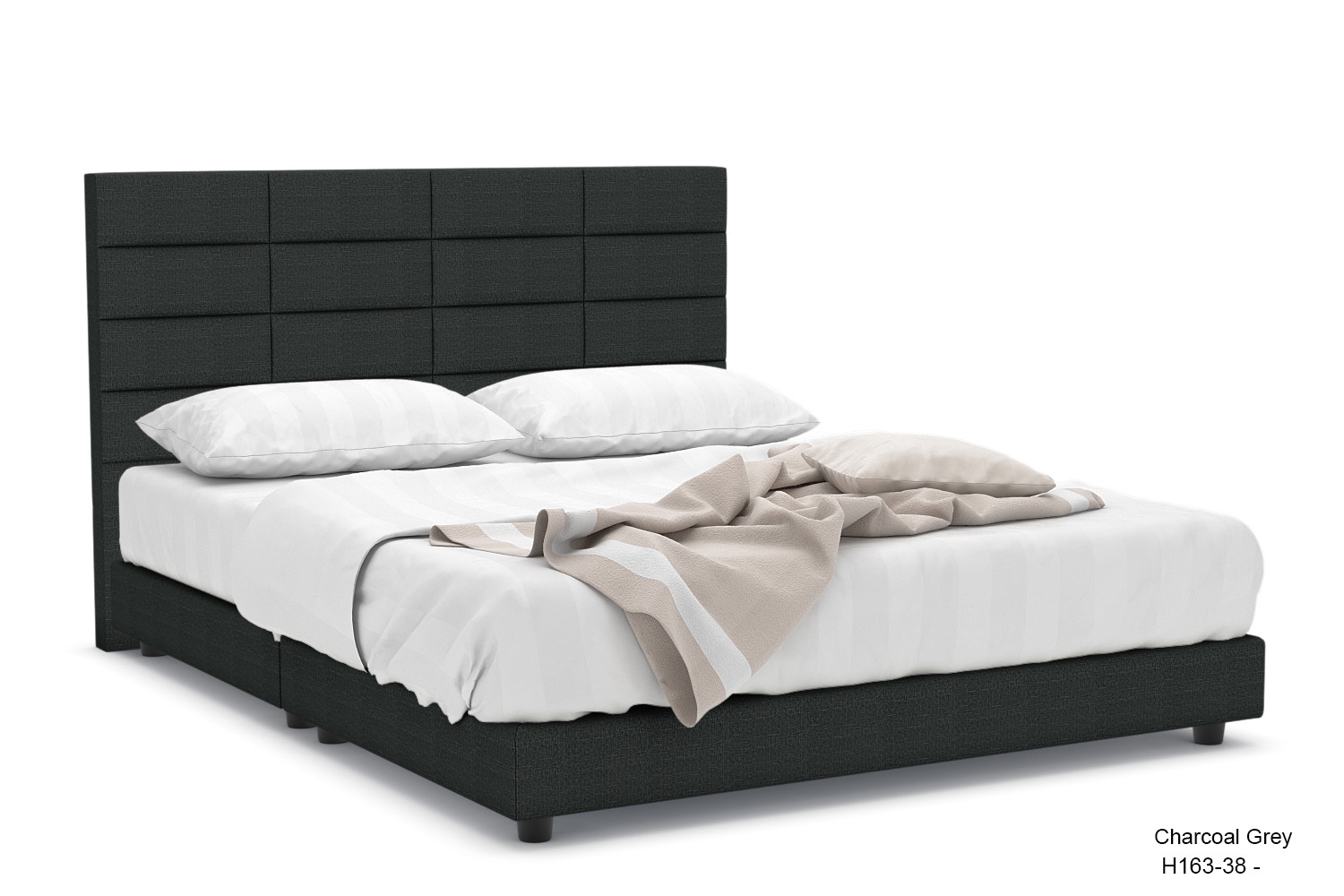 Hugh Brick Fabric Bed Frame - Image 5
