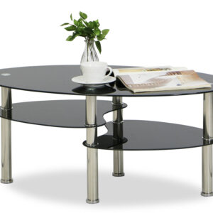 Krystal Eclipse Black Tempered Glass Coffee Table