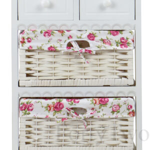 Savannah Wicker Basket Wooden Side Table