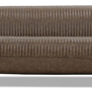 Aviator Replica 3 Seater Sofa Old Brown PU Leather (Aluminium Silver)