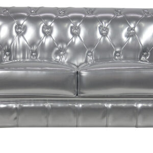 Benjamin Classical 2 Seater PU Leather Sofa (Silver)