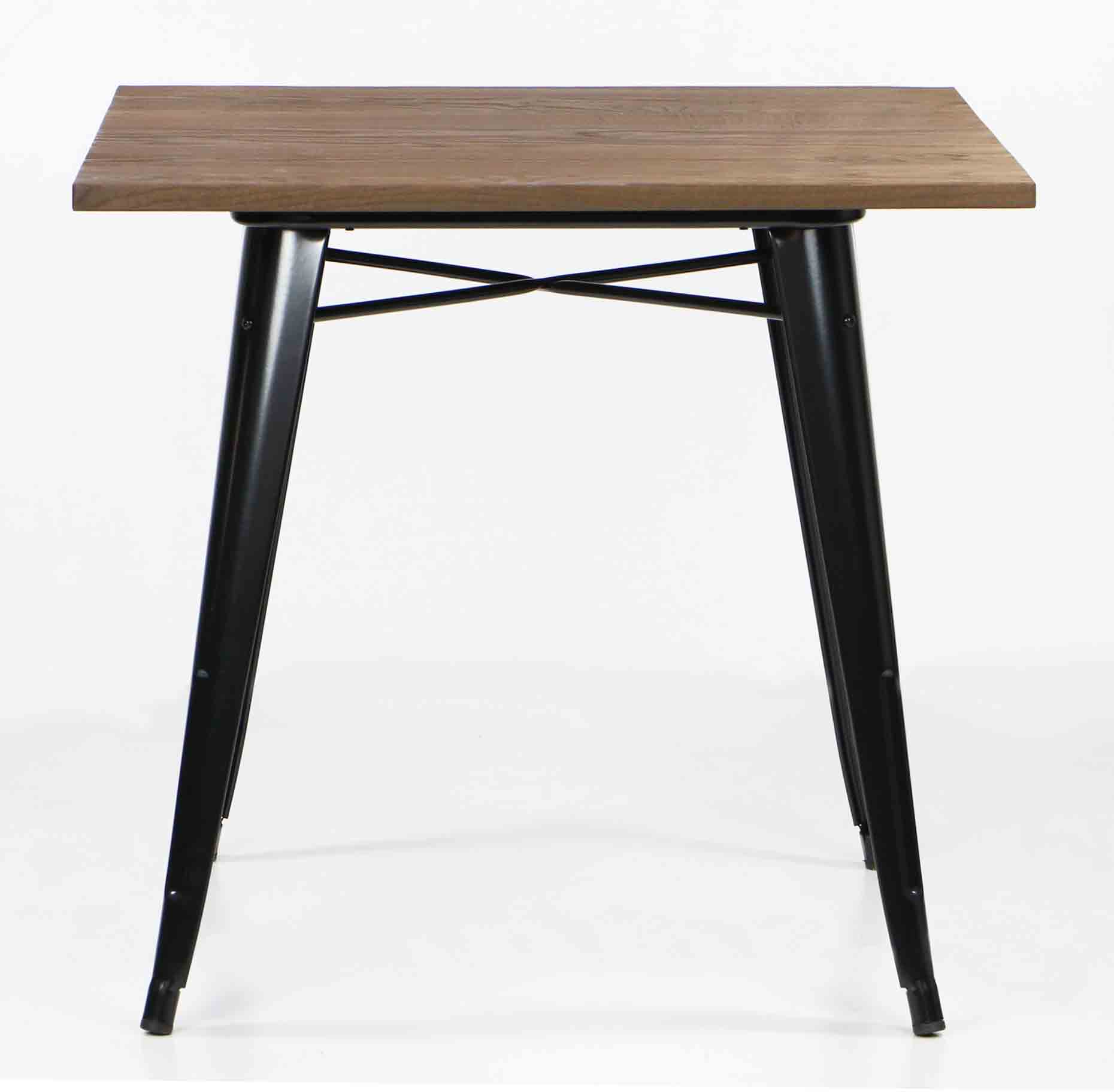 Modus Metal Dining Table with Wood Top Black - Image 3