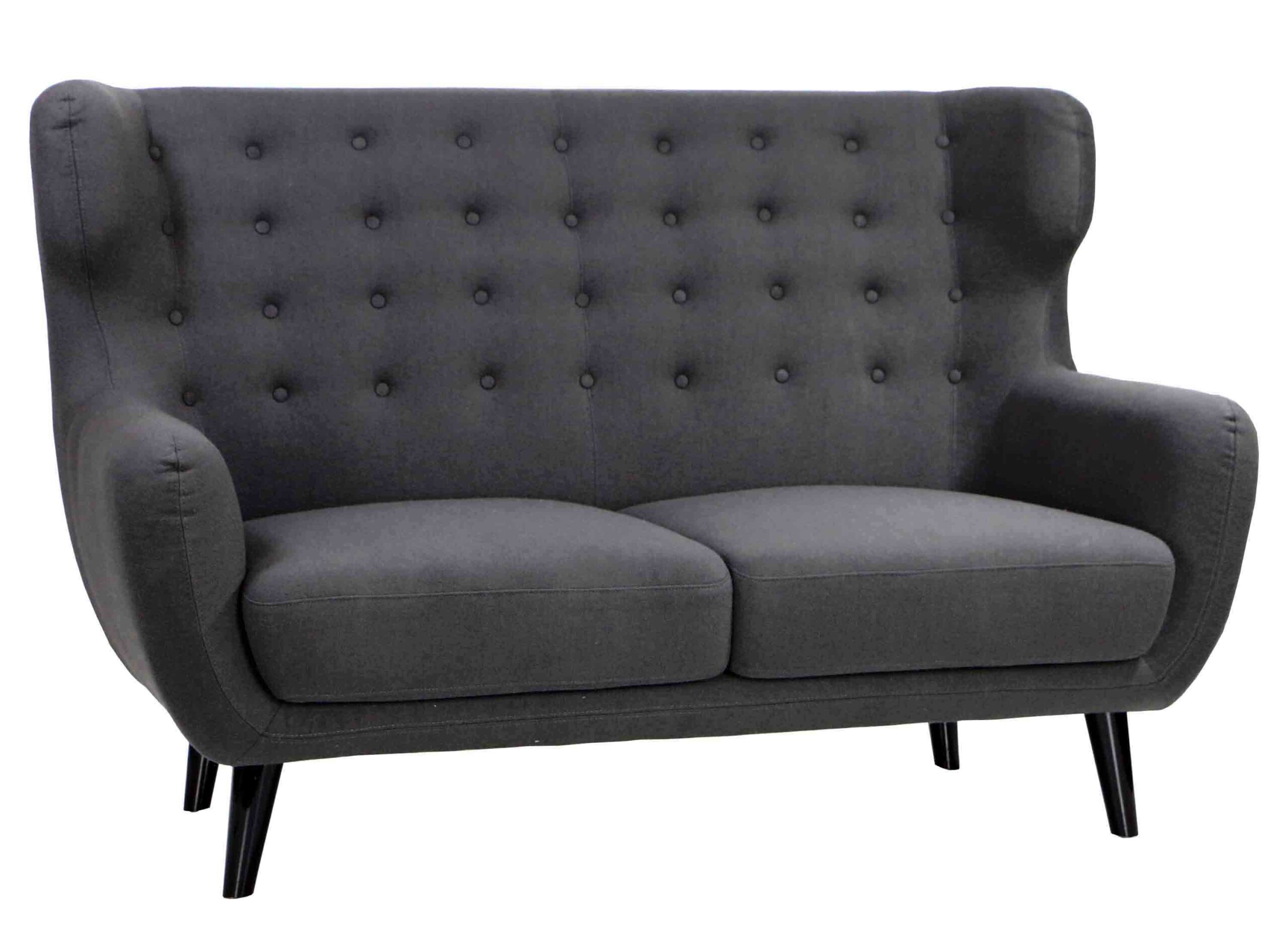 Replica WingBack Designer 2 Seater Sofa (Charcoal) - Image 2