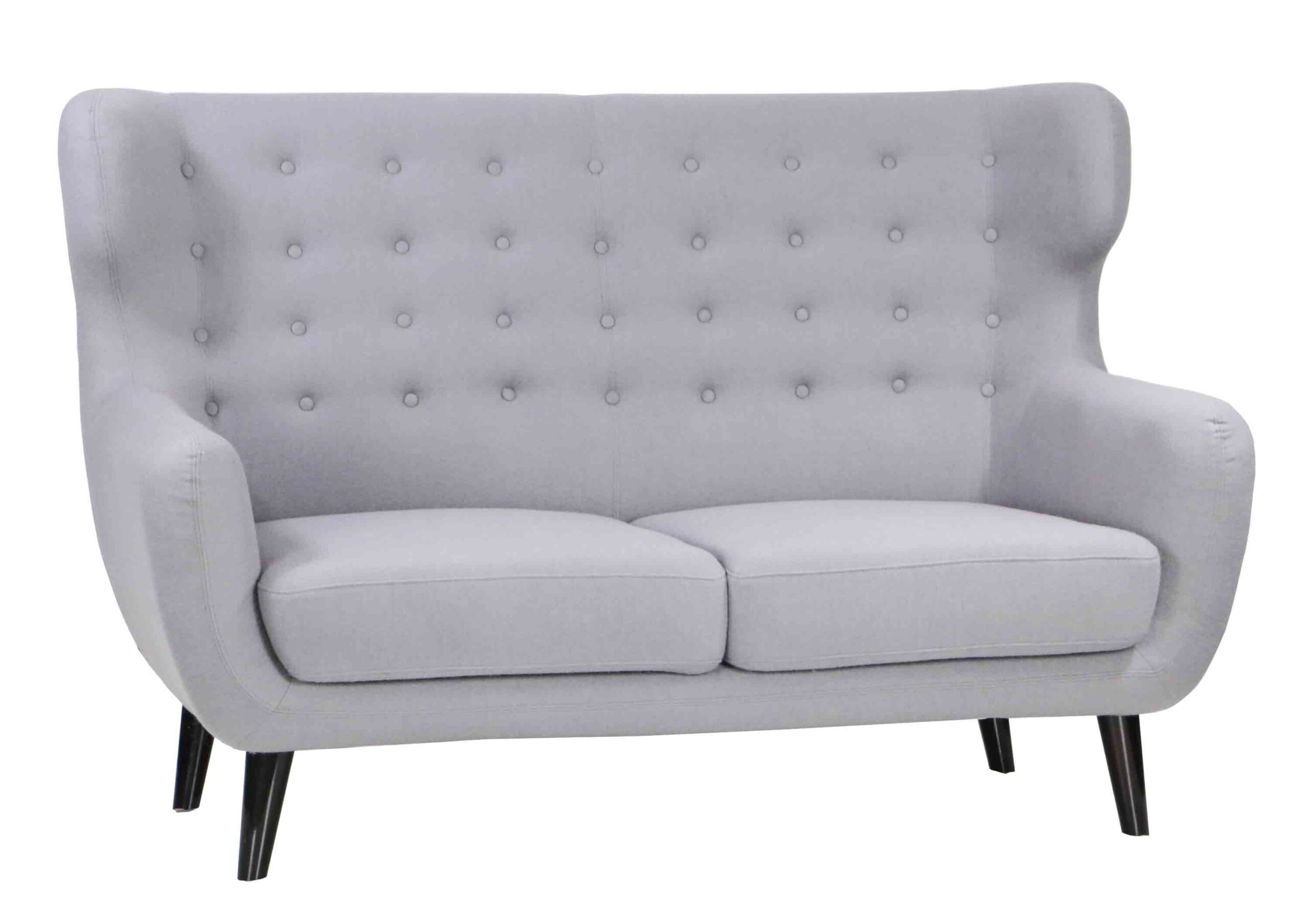 Replica WingBack Designer 2 Seater Sofa (Light Grey) - Image 2